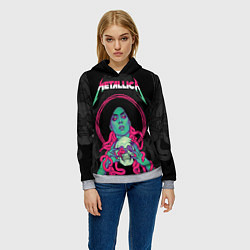 Толстовка-худи женская Metallica - witch with the skull, цвет: 3D-меланж — фото 2
