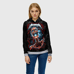 Толстовка-худи женская Metallica - electric skeleton, цвет: 3D-меланж — фото 2