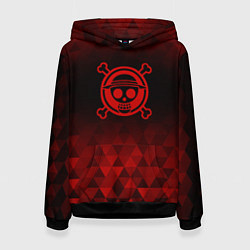 Толстовка-худи женская One Piece red poly, цвет: 3D-черный