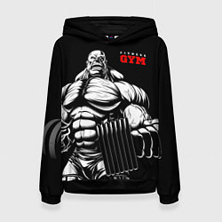 Толстовка-худи женская Fitness GYM - jock, цвет: 3D-черный