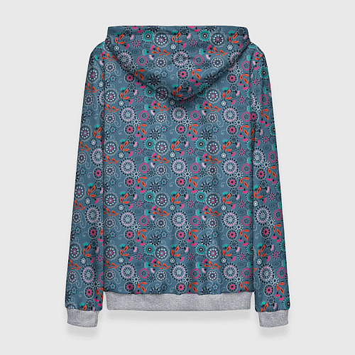 Женская толстовка Деревенский абстрактный цветочный узор / 3D-Меланж – фото 2