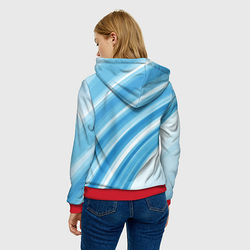 Женская толстовка Акварель / 3D-Красный – фото 4