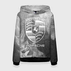 Толстовка-худи женская Porsche - grey gradient, цвет: 3D-черный