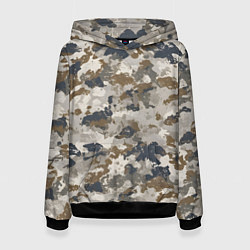 Толстовка-худи женская Светлый камуфляж, цвет: 3D-черный