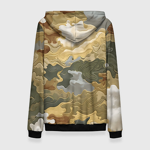 Женская толстовка Золотистый камуфляж / 3D-Черный – фото 2