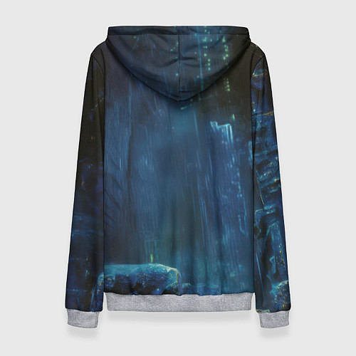 Женская толстовка Человек - паук в ночном городе / 3D-Меланж – фото 2