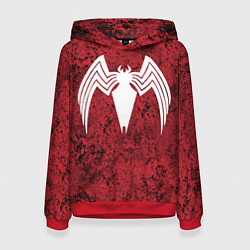 Толстовка-худи женская Знак венома на красном, цвет: 3D-красный