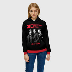 Толстовка-худи женская 30 Seconds to Mars poster, цвет: 3D-красный — фото 2