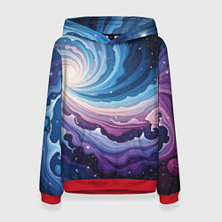 Толстовка-худи женская Космическая волна, цвет: 3D-красный