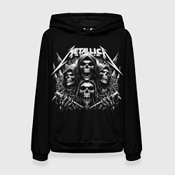 Толстовка-худи женская Metallica - four skulls, цвет: 3D-черный