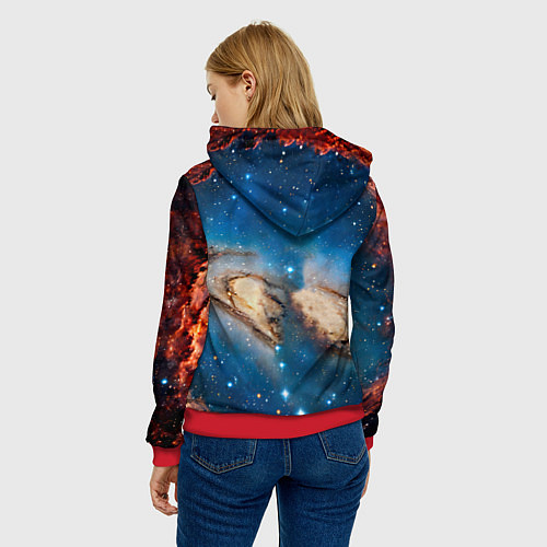 Женская толстовка Уиппет в космосе / 3D-Красный – фото 4
