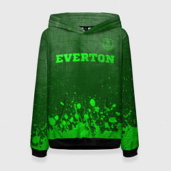 Толстовка-худи женская Everton - green gradient посередине, цвет: 3D-черный