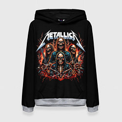 Толстовка-худи женская Metallica forever - thrash metal, цвет: 3D-меланж
