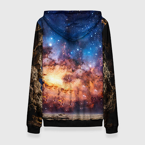 Женская толстовка Ризеншнауцер в космосе / 3D-Черный – фото 2