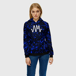 Толстовка-худи женская Arctic Monkeys blue energy, цвет: 3D-черный — фото 2