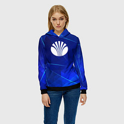 Толстовка-худи женская Daewoo blue poly, цвет: 3D-черный — фото 2