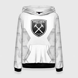 Толстовка-худи женская West Ham white poly, цвет: 3D-черный