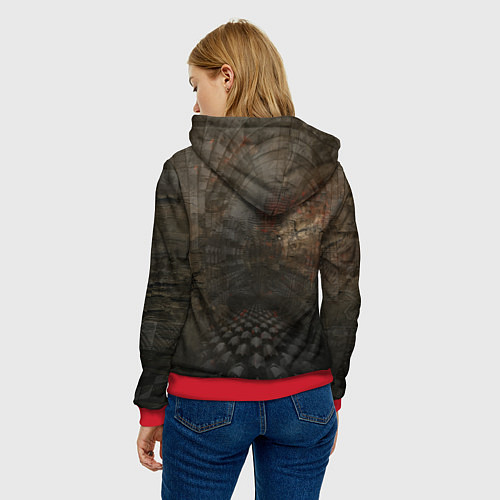 Женская толстовка Бродячий воин-скелет / 3D-Красный – фото 4