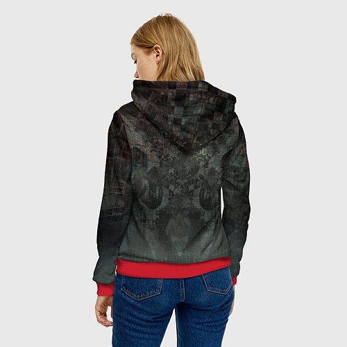 Женская толстовка Боевой кибернетический андроид / 3D-Красный – фото 4