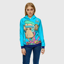 Толстовка-худи женская NFT cyber ape UFO, цвет: 3D-синий — фото 2