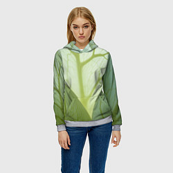 Толстовка-худи женская Макро съемка листа, цвет: 3D-меланж — фото 2