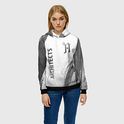 Толстовка-худи женская Architects - white gradient вертикально, цвет: 3D-черный — фото 2