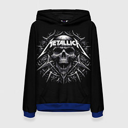 Толстовка-худи женская Metallica - a skull with roses and thorns, цвет: 3D-синий