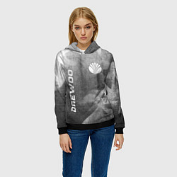 Толстовка-худи женская Daewoo - grey gradient вертикально, цвет: 3D-черный — фото 2