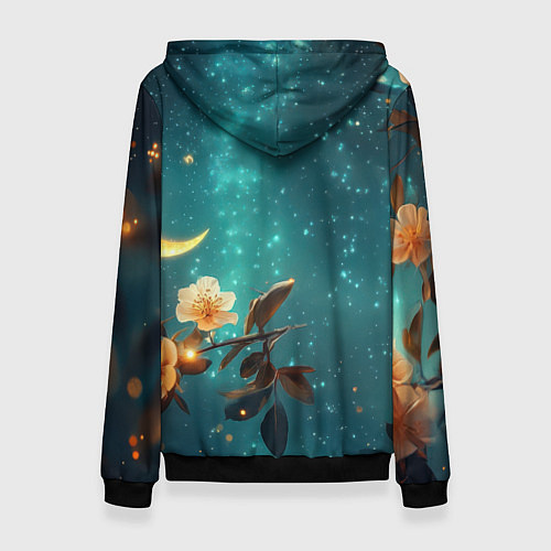 Женская толстовка Сова на фоне ночного неба / 3D-Черный – фото 2