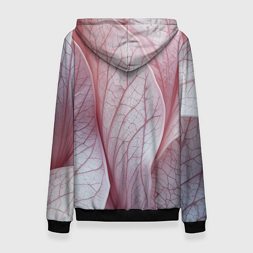 Женская толстовка Розовые листья / 3D-Черный – фото 2