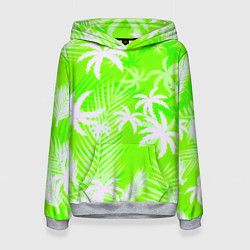 Толстовка-худи женская Кислотные тропики, цвет: 3D-меланж