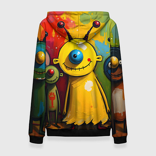 Женская толстовка Арт с человечками / 3D-Черный – фото 2