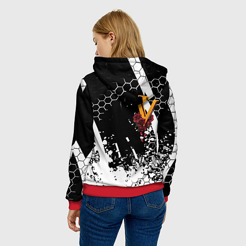Женская толстовка Samurai соты краски / 3D-Красный – фото 4