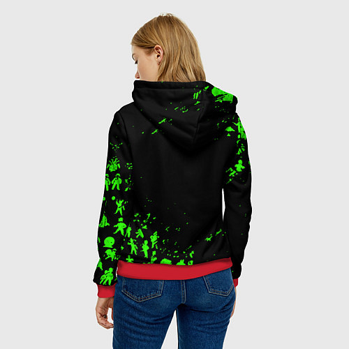 Женская толстовка Doom x fallout кислотное лого / 3D-Красный – фото 4