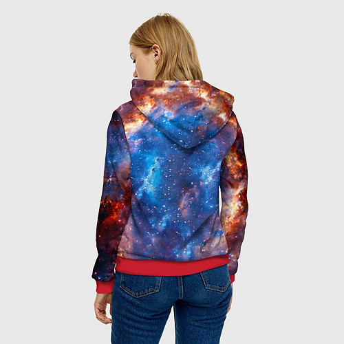 Женская толстовка Дратхаар в космосе / 3D-Красный – фото 4