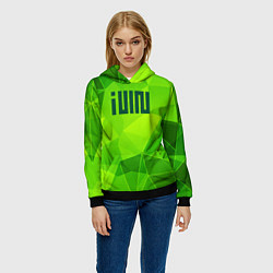 Толстовка-худи женская Gidle green poly, цвет: 3D-черный — фото 2