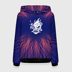 Толстовка-худи женская Cyberpunk 2077 red energy, цвет: 3D-черный