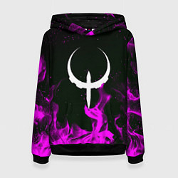 Толстовка-худи женская Quake fire neon, цвет: 3D-черный