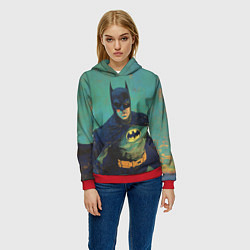 Толстовка-худи женская Злой Бэтмен, цвет: 3D-красный — фото 2
