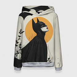 Толстовка-худи женская Девушка Бэтмен, цвет: 3D-меланж