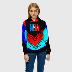 Толстовка-худи женская NBA краски геометрия, цвет: 3D-черный — фото 2