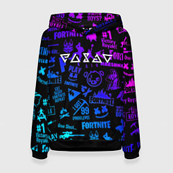 Толстовка-худи женская Ведьмак логотипы игр, цвет: 3D-черный