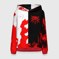 Толстовка-худи женская Ведьмак огненный, цвет: 3D-красный