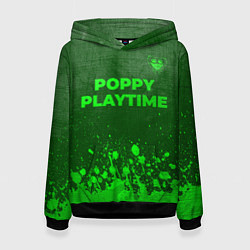 Толстовка-худи женская Poppy Playtime - green gradient посередине, цвет: 3D-черный