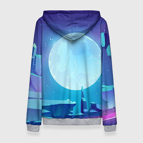 Женская толстовка Нло с сердечком внутри / 3D-Меланж – фото 2