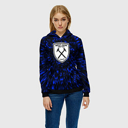Толстовка-худи женская West Ham blue energy, цвет: 3D-черный — фото 2