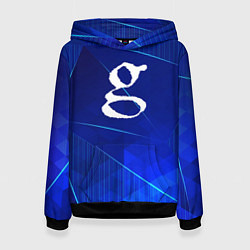 Толстовка-худи женская Garbage blue poly, цвет: 3D-черный