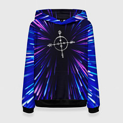 Толстовка-худи женская Megadeth neon energy, цвет: 3D-черный