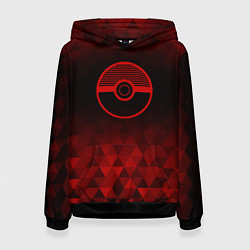 Толстовка-худи женская Pokemon red poly, цвет: 3D-черный