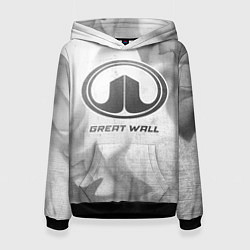 Толстовка-худи женская Great Wall - white gradient, цвет: 3D-черный